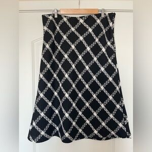 Ann Taylor Factory Black and White Diamond Pattern Skirt